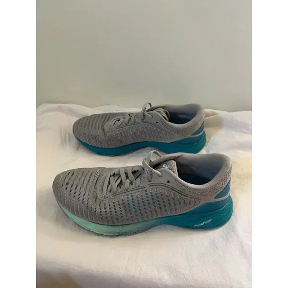 Asics Women's Dynaflyte 2 Womens Size 7.5 Running Shoe Gray Teal FlyteFoam - Picture 5 of 13